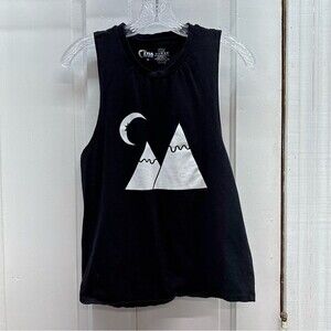 Zyia Active sleeveless black shirt mountains women's medium
